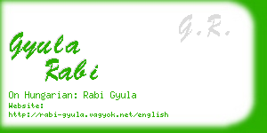 gyula rabi business card